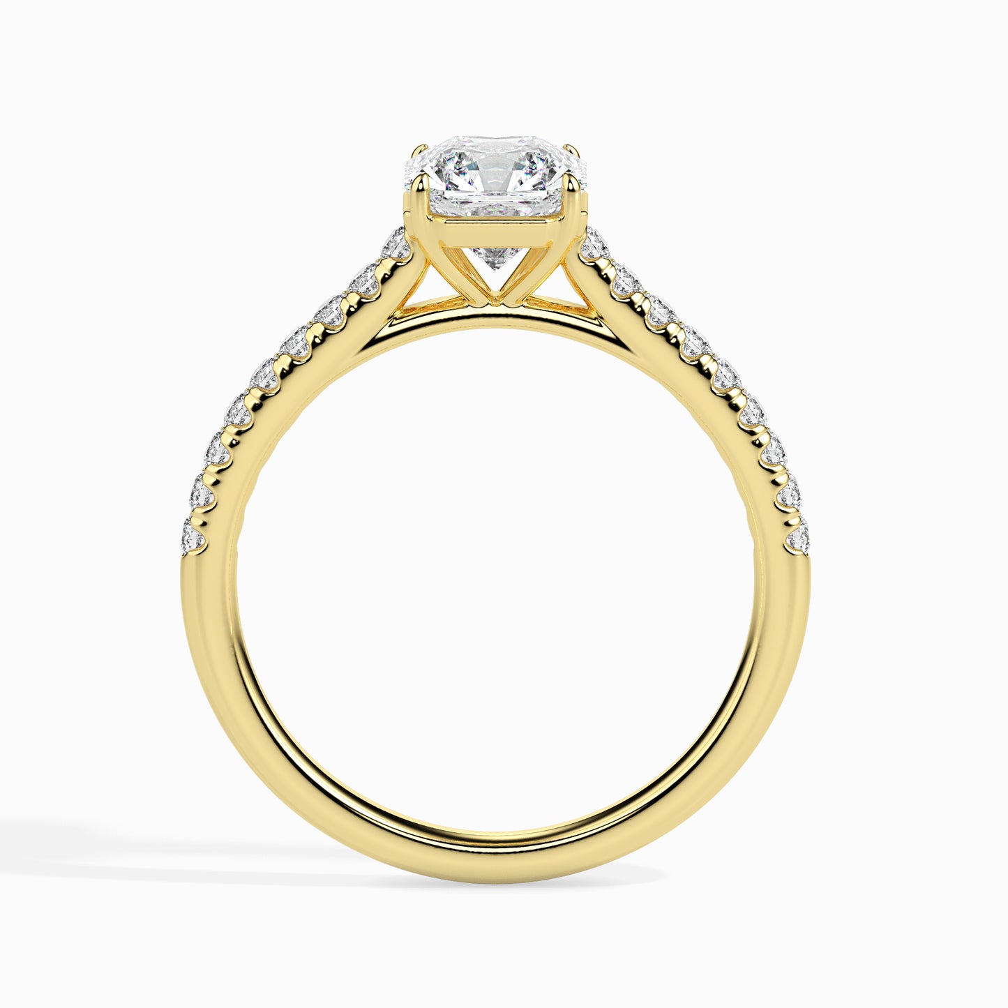 Radiant Cut: 1.28 ct Diamond Ring, 2.85kt Gold Band