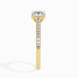 Lab Grown Diamond 1 CT Centre Solitaire Radiant Cut with 0.25 CT Side Stones in 14K Gold – IGI Certified & Customizable Fine Jewelry