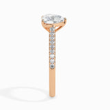 Lab Grown Diamond 1 CT Heart Cut Centre Solitaire Ring with 0.17 CT Side Stones in 14K Gold – IGI Certified & Customizable Fine Jewelry