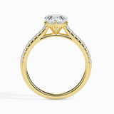 Lab Grown Diamond 1 CT Heart Cut Centre Solitaire Ring with 0.17 CT Side Stones in 14K Gold – IGI Certified & Customizable Fine Jewelry