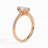 Lab Grown Diamond 1.02 CT  Centre Solitaire Marquise Cut with 0.17 CT Side Stones in 14K Gold – IGI Certified & Customizable Fine Jewelry