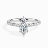 Lab Grown Diamond 1.02 CT  Centre Solitaire Marquise Cut with 0.17 CT Side Stones in 14K Gold – IGI Certified & Customizable Fine Jewelry