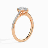 Lab Grown Diamond 1 CT Centre Pear Cut Solitaire with 0.20 CT Side Stones in 14K Gold Ring – IGI Certified & Customizable Fine Jewelry