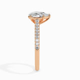 Lab Grown Diamond 1 CT Centre Pear Cut Solitaire with 0.20 CT Side Stones in 14K Gold Ring – IGI Certified & Customizable Fine Jewelry