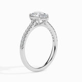 Lab Grown Diamond 1 CT Centre Pear Cut Solitaire with 0.20 CT Side Stones in 14K Gold Ring – IGI Certified & Customizable Fine Jewelry