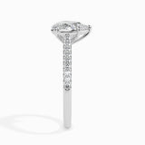 Lab Grown Diamond 1 CT Centre Pear Cut Solitaire with 0.20 CT Side Stones in 14K Gold Ring – IGI Certified & Customizable Fine Jewelry