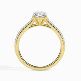 Lab Grown Diamond 1 CT Centre Pear Cut Solitaire with 0.20 CT Side Stones in 14K Gold Ring – IGI Certified & Customizable Fine Jewelry