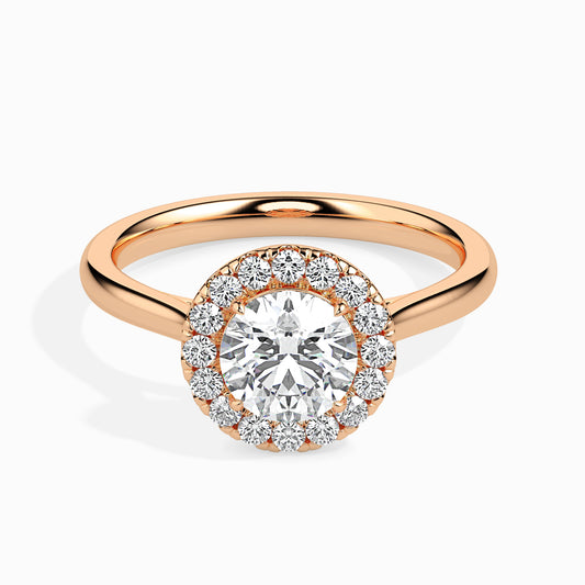 Celestial Halo: 1.43 ct Diamond Ring, Delicate 4.91kt Gold Halo