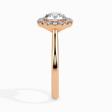 Lab Grown Diamond 1.00 CTCentre Round Solitaire with 0.28 CT Halo Side Stones in 14K Gold | IGI Certified & Customizable