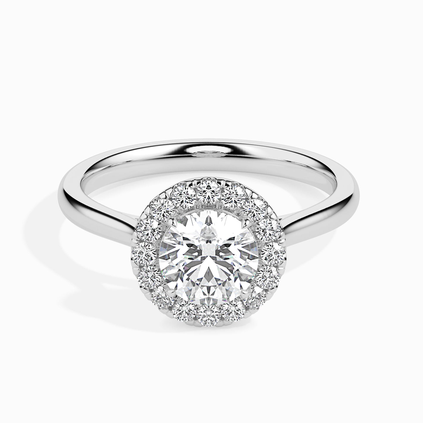 Celestial Halo: 1.43 ct Diamond Ring, Delicate 4.91kt Gold Halo