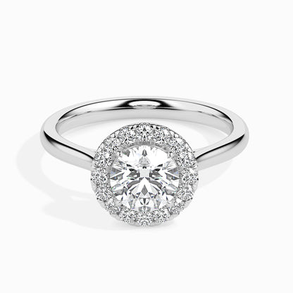 Celestial Halo: 1.43 ct Diamond Ring, Delicate 4.91kt Gold Halo