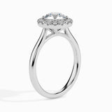 Lab Grown Diamond 1.00 CTCentre Round Solitaire with 0.28 CT Halo Side Stones in 14K Gold | IGI Certified & Customizable