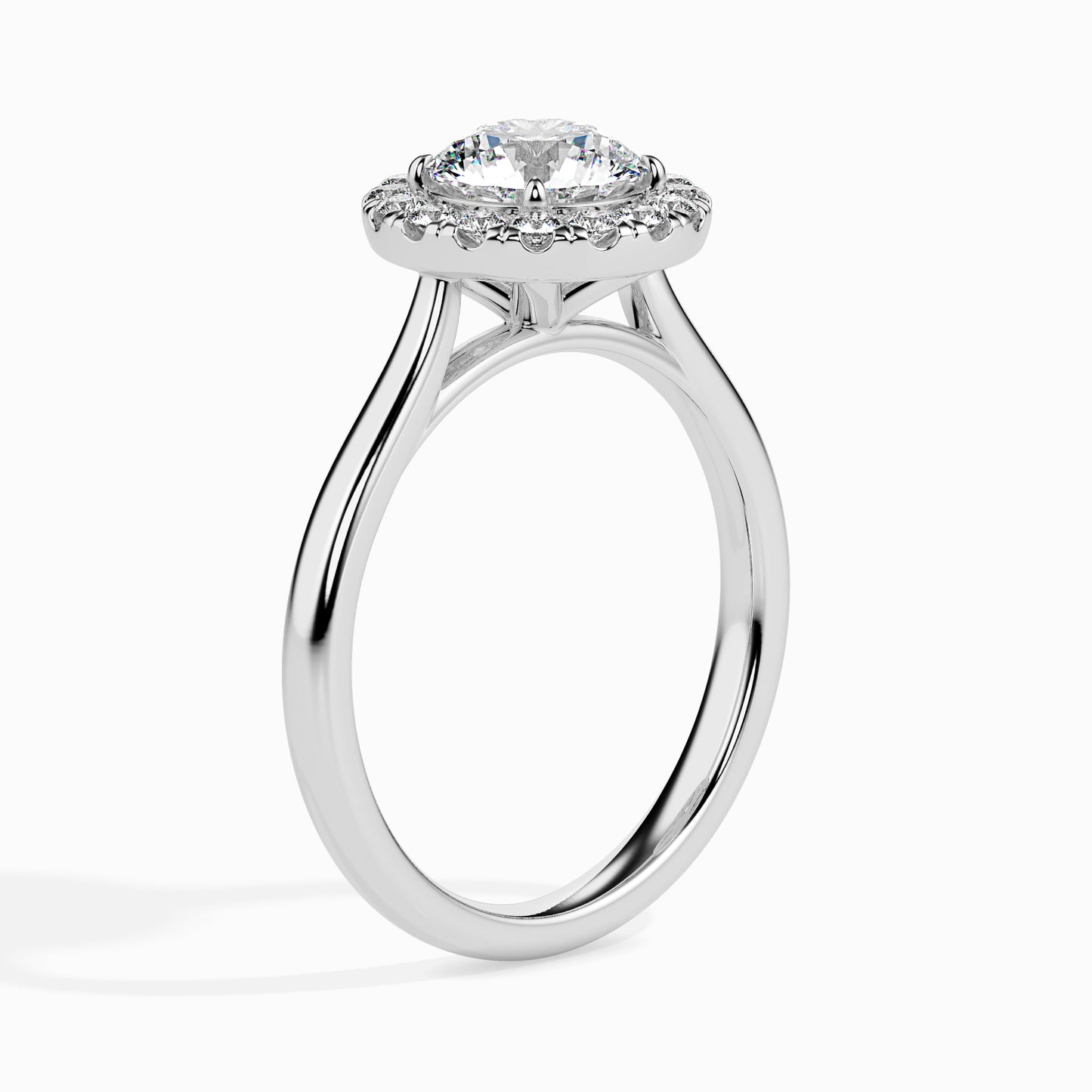 Celestial Halo: 1.43 ct Diamond Ring, Delicate 4.91kt Gold Halo
