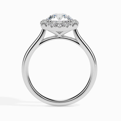 Celestial Halo: 1.43 ct Diamond Ring, Delicate 4.91kt Gold Halo