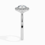 Lab Grown Diamond 1.00 CTCentre Round Solitaire with 0.28 CT Halo Side Stones in 14K Gold | IGI Certified & Customizable