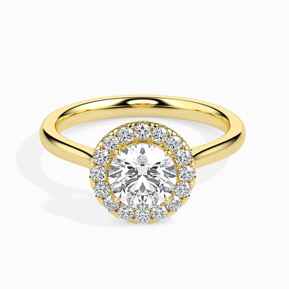Celestial Halo: 1.43 ct Diamond Ring, Delicate 4.91kt Gold Halo