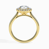 Lab Grown Diamond 1.00 CTCentre Round Solitaire with 0.28 CT Halo Side Stones in 14K Gold | IGI Certified & Customizable