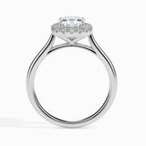 Lab Grown Diamond 1 CT  Centre Solitaire Cushion Cut with 0.20 CT Side Stones in 14K Gold Halo Ring– IGI Certified & Customizable Fine Jewelr