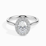 Lab Grown Diamond 1 CT Centre Oval Cut Solitaire with 0.20 CT Side Diamonds in 14K Gold– IGI Certified & Customizable Fine Jewelry