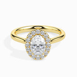 Lab Grown Diamond 1 CT Centre Oval Cut Solitaire with 0.20 CT Side Diamonds in 14K Gold– IGI Certified & Customizable Fine Jewelry