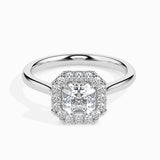 Lab Grown Diamond 1.1 CT Centre Solitaire with 0.25 CT Side Diamonds in 14K Gold Asscher Cut Ring  – IGI Certified & Customizable Fine Jewelry