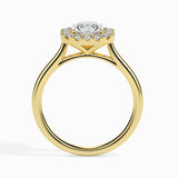 Lab Grown Diamond 1.1 CT Centre Solitaire with 0.25 CT Side Diamonds in 14K Gold Asscher Cut Ring  – IGI Certified & Customizable Fine Jewelry