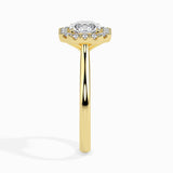 Lab Grown Diamond 1.1 CT Centre Solitaire with 0.25 CT Side Diamonds in 14K Gold Asscher Cut Ring  – IGI Certified & Customizable Fine Jewelry