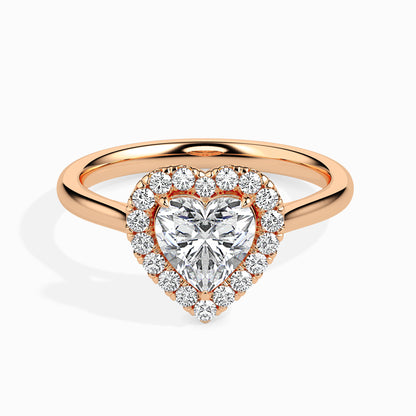 Lab Grown Diamond 1.01 CT Heart-Shaped Center Solitaire Ring with 0.36 CT Side Diamonds in 14K Gold – IGI Certified & Customizable Fine Jewelry