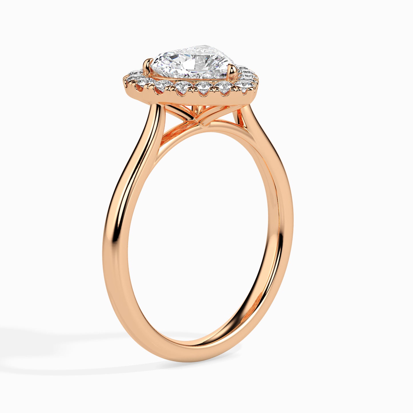 Lab Grown Diamond 1.01 CT Heart-Shaped Center Solitaire Ring with 0.36 CT Side Diamonds in 14K Gold – IGI Certified & Customizable Fine Jewelry