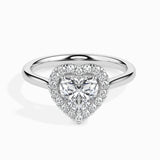Lab Grown Diamond 1.01 CT Heart-Shaped Center Solitaire Ring with 0.36 CT Side Diamonds in 14K Gold – IGI Certified & Customizable Fine Jewelry