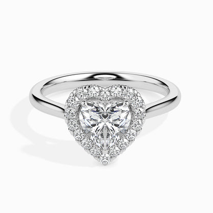 Lab Grown Diamond 1.01 CT Heart-Shaped Center Solitaire Ring with 0.36 CT Side Diamonds in 14K Gold – IGI Certified & Customizable Fine Jewelry