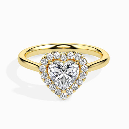 Lab Grown Diamond 1.01 CT Heart-Shaped Center Solitaire Ring with 0.36 CT Side Diamonds in 14K Gold – IGI Certified & Customizable Fine Jewelry