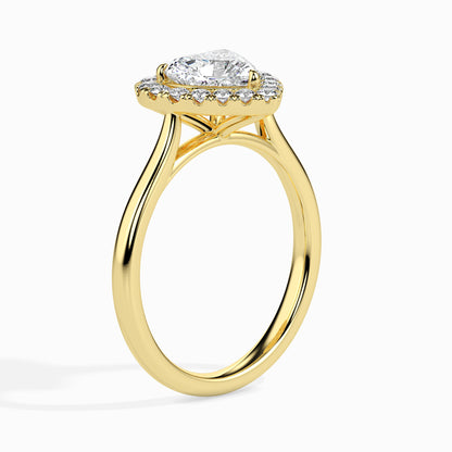 Lab Grown Diamond 1.01 CT Heart-Shaped Center Solitaire Ring with 0.36 CT Side Diamonds in 14K Gold – IGI Certified & Customizable Fine Jewelry