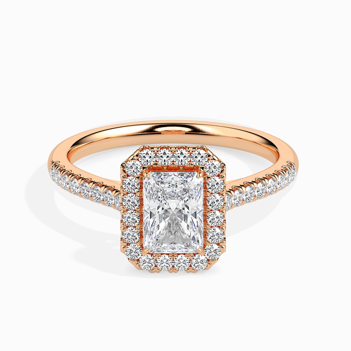 Celestial Halo: 1.36 ct Diamond Ring, Delicate 4.1kt Gold Halo