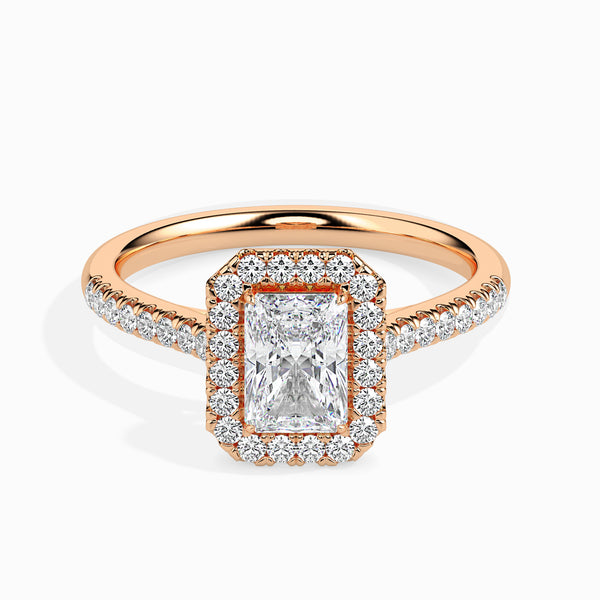 Celestial Halo: 1.36 ct Diamond Ring, Delicate 4.1kt Gold Halo
