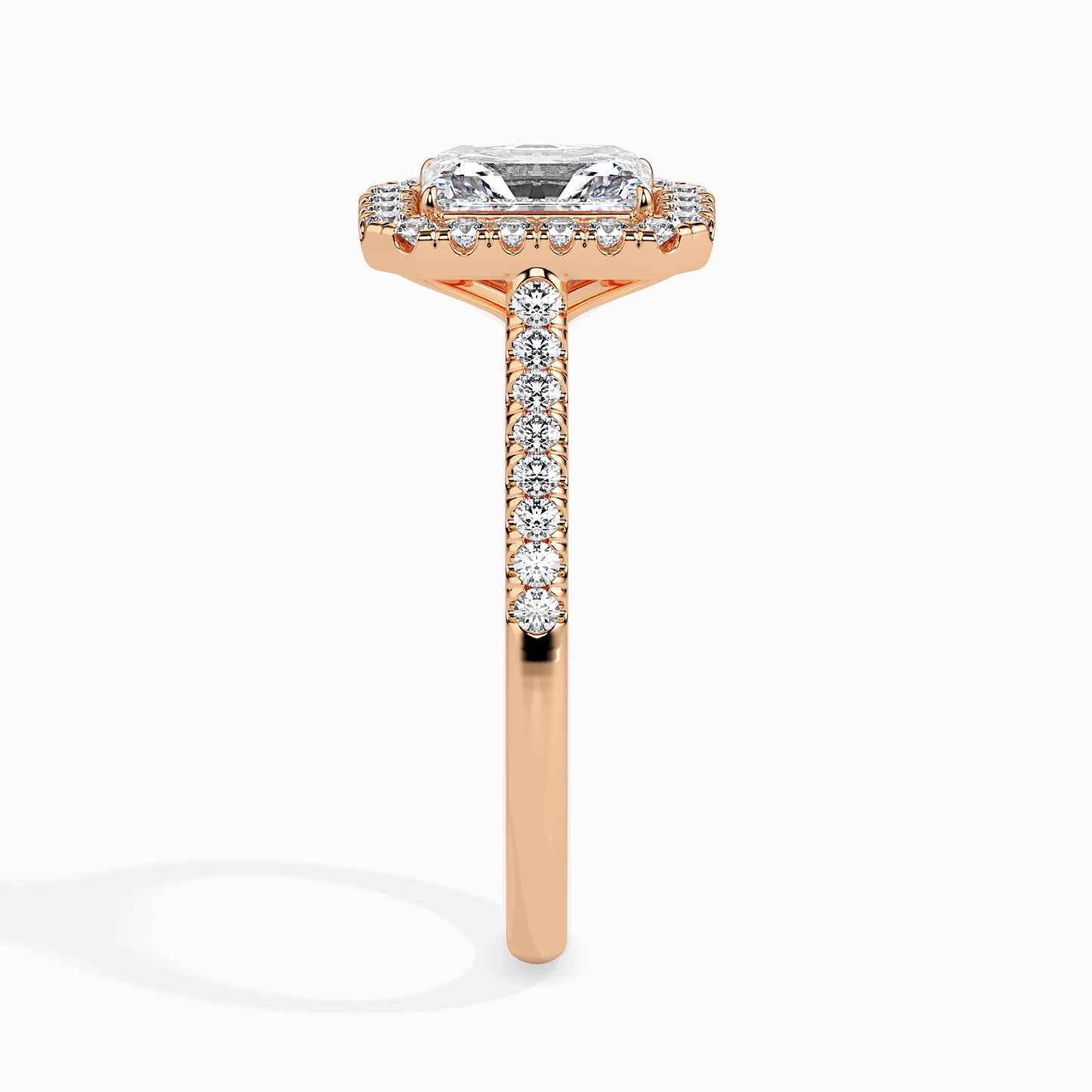 Celestial Halo: 1.36 ct Diamond Ring, Delicate 4.1kt Gold Halo
