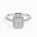 Celestial Halo: 1.36 ct Diamond Ring, Delicate 4.1kt Gold Halo