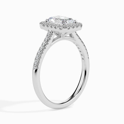 Celestial Halo: 1.36 ct Diamond Ring, Delicate 4.1kt Gold Halo