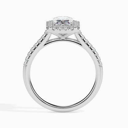 Celestial Halo: 1.36 ct Diamond Ring, Delicate 4.1kt Gold Halo