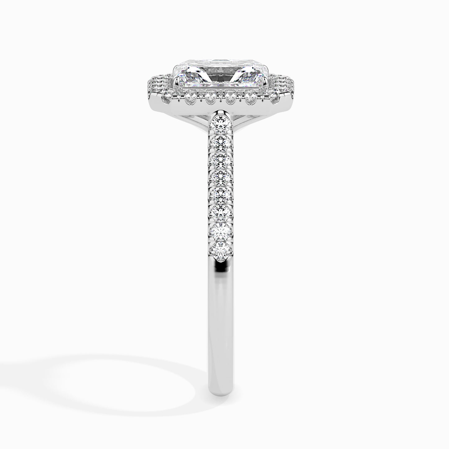 Celestial Halo: 1.36 ct Diamond Ring, Delicate 4.1kt Gold Halo
