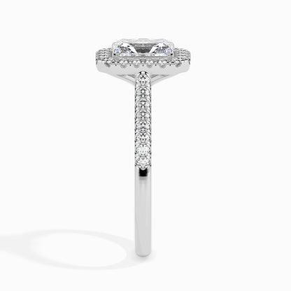 Celestial Halo: 1.36 ct Diamond Ring, Delicate 4.1kt Gold Halo