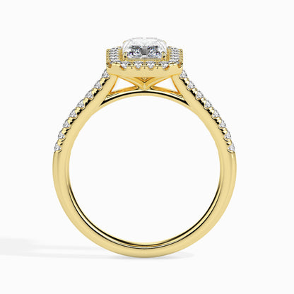 Celestial Halo: 1.36 ct Diamond Ring, Delicate 4.1kt Gold Halo