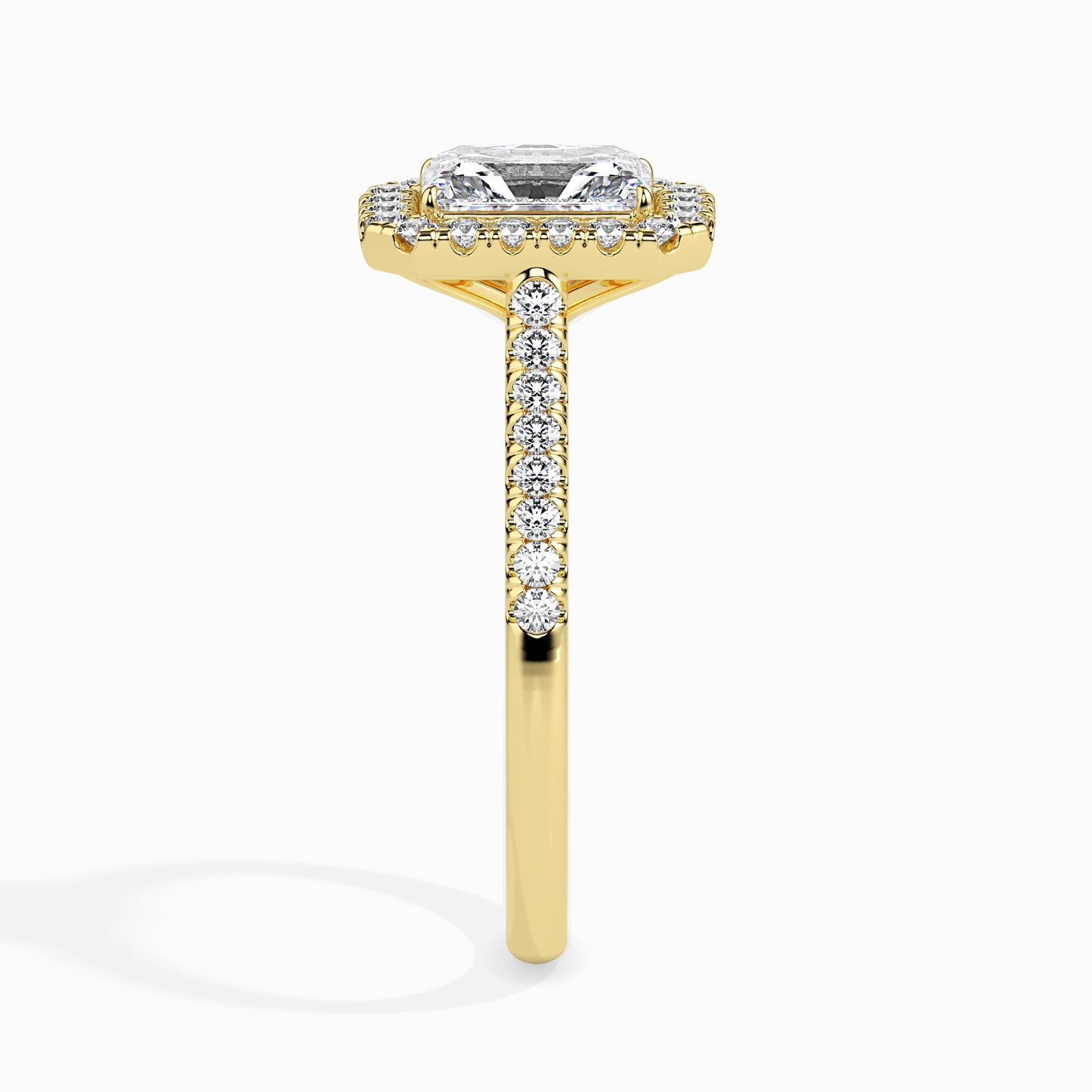 Celestial Halo: 1.36 ct Diamond Ring, Delicate 4.1kt Gold Halo