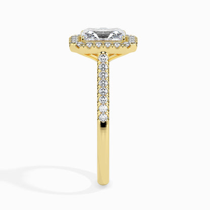 Celestial Halo: 1.36 ct Diamond Ring, Delicate 4.1kt Gold Halo
