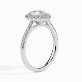 1ct Side Stone Halo Heart Ring
