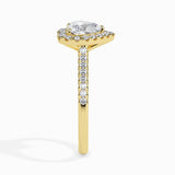 1ct Side Stone Halo Heart Ring