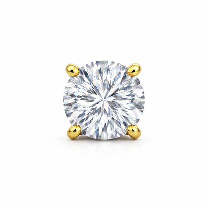 1.71 Carat Round Lab Diamond Solitaire Stud Earrings in 14K Yellow Gold
