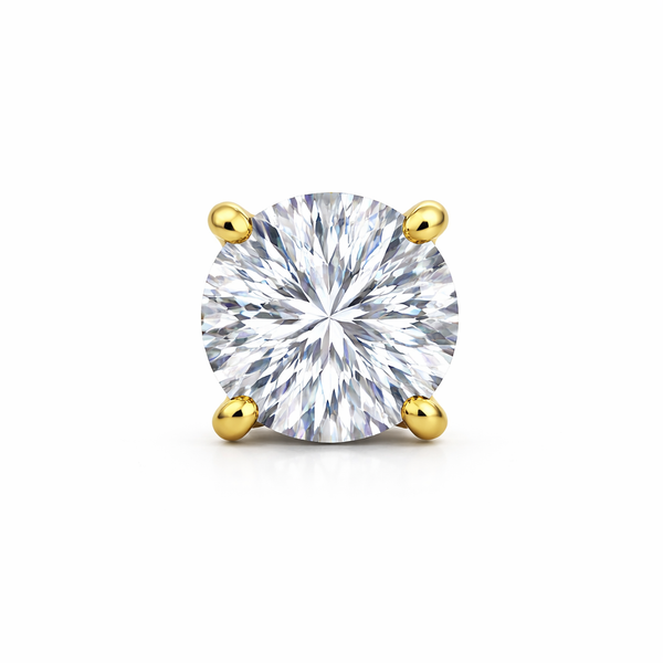1.71 Carat Round Lab Diamond Solitaire Stud Earrings in 14K Yellow Gold