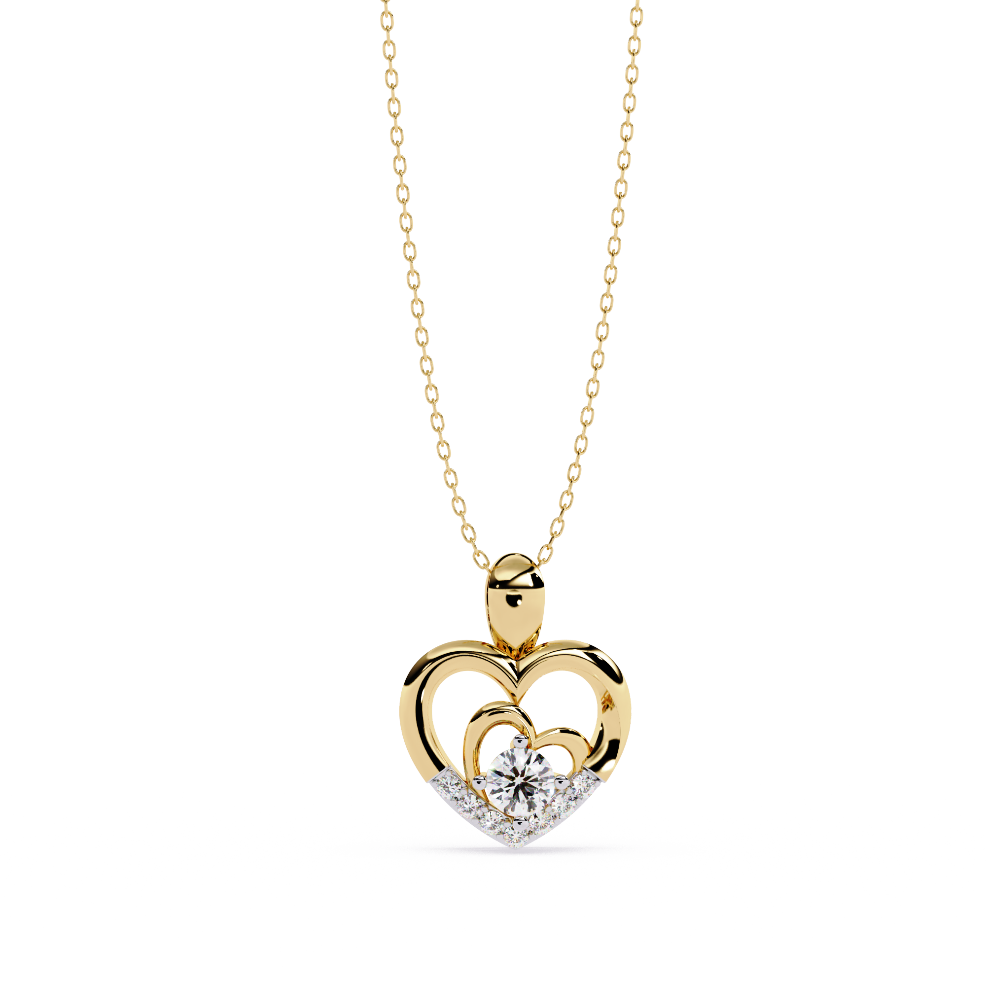 Sparkling 0.21ct Lab Grown Diamond Heart Pendant in 1.58ct Gold Without Chain