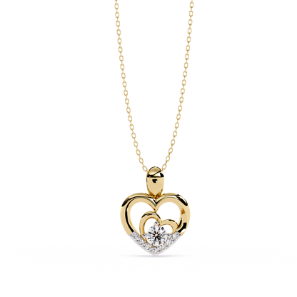 Sparkling 0.21ct Lab Grown Diamond Heart Pendant in 1.58ct Gold Without Chain